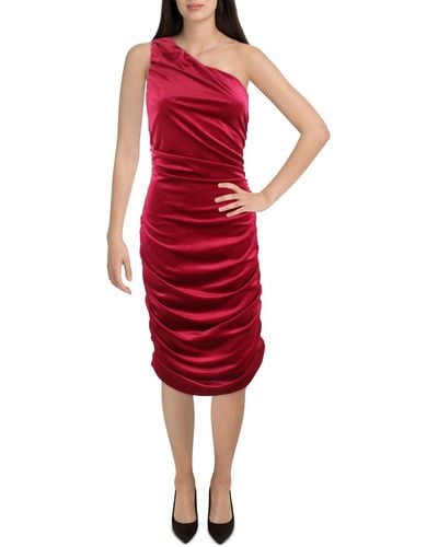 Tahari Velvet Short Cocktail And Party Dress - Red