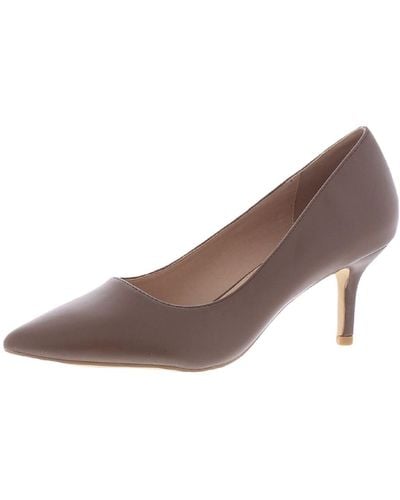 French Connection Kate Vegan Leather Slip On Pumps - Brown