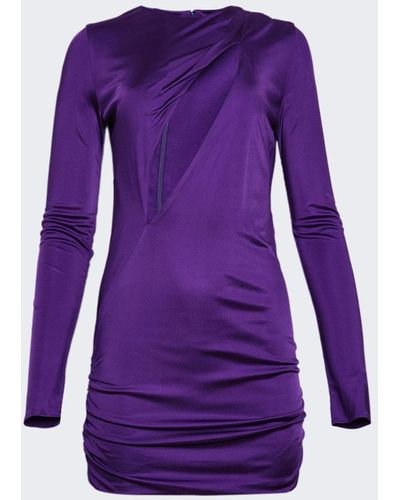 Versace Slashed Mini Dress - Purple