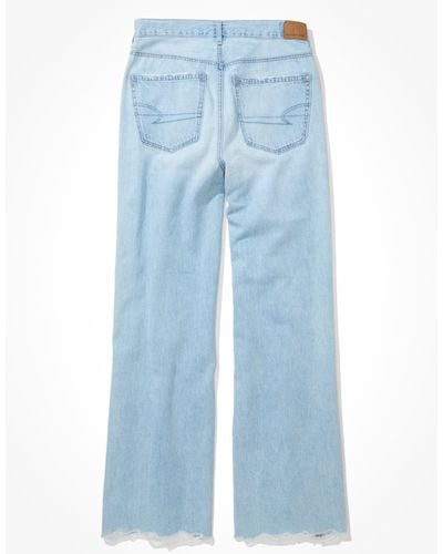 American Eagle Outfitters Ae Ripped Super High-waisted baggy Wide-leg Jean - Blue