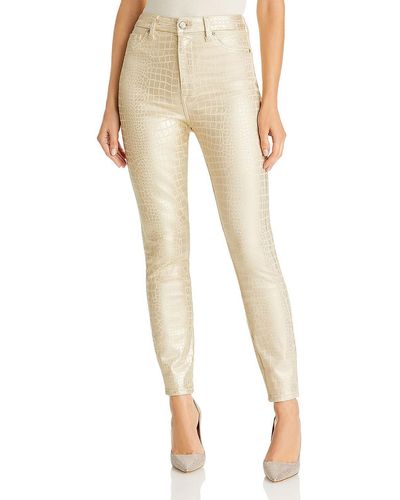 7 For All Mankind Aubrey High Waist Coated Skinny Jeans - Natural