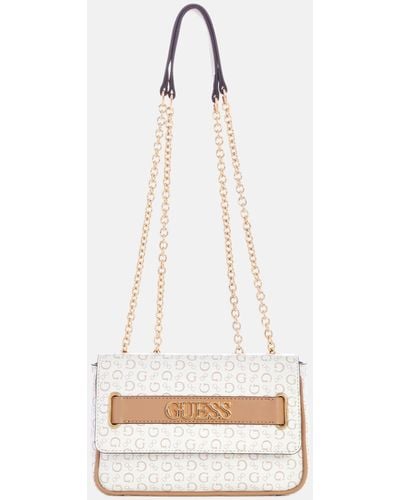 Guess Factory Creswell Logo Convertible Crossbody - White