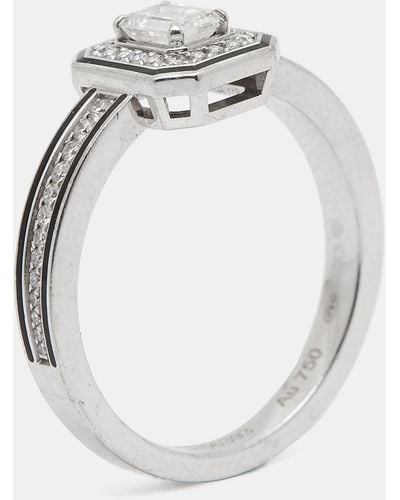 Boucheron Vendôme Liseré Diamonds Lacquer 18k White Gold Ring - Metallic