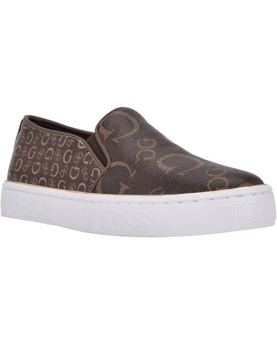 Guess Factory Gladis Logo Slip-on Sneakers - Brown