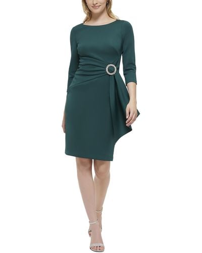 Eliza J Embellished Knee Length Shift Dress - Green