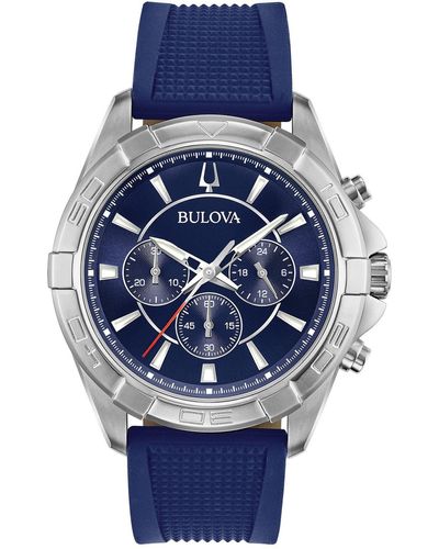 Bulova 43mm Blue Quartz Watch 96k103