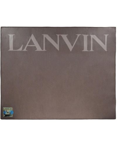 Lanvin Logo Wool Wrap - Brown