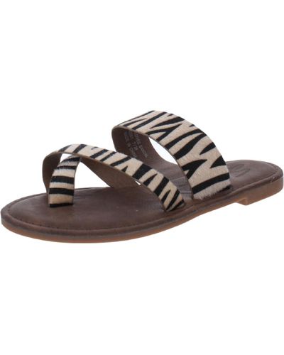 Seven7 Maldives Faux Leather Toe Loop Slide Sandals - Brown