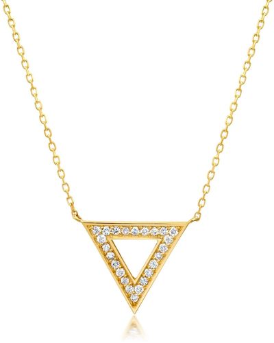 Paige Novick 14k 3-d Flat Triangle Diamond Necklace - Metallic
