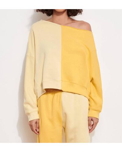 Sundry Color Block One Shoulder Top - Yellow