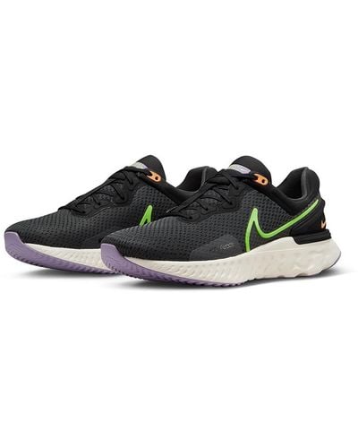 Nike React Miler 3 Mesh Gym Running & Training Shoes - Black