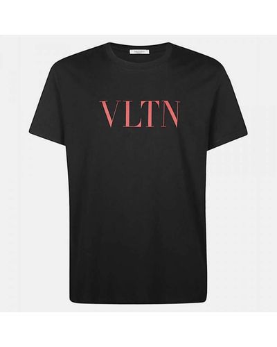 Valentino Garavani Men Short Sleeve Crew Neck T-shirt - Black