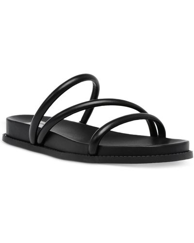 DV by Dolce Vita Cortez Faux Leather Slides Strappy Sandals - Black