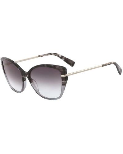 Longchamp 57 Mm Gray Sunglasses Lo627s-060 - Black