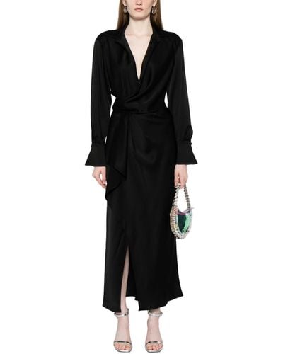 Jonathan Simkhai Talita Classic Draped Maxi Dress - Black