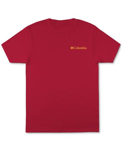 Columbia Cotton Crewneck Graphic T-shirt - Red