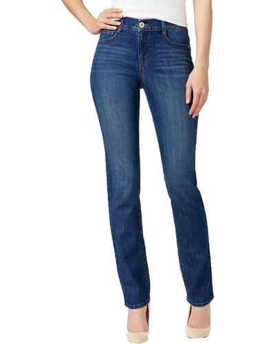 Style & Co. Petites Short Length Mid Rise Slim Jeans - Blue