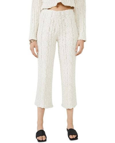 Bardot Sweater Knit Cropped Pants - White