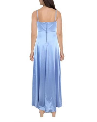 City Studios Juniors Satin Sleeveless Evening Dress - Blue