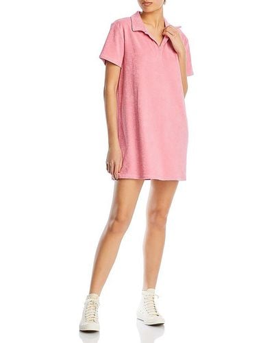 Wayf Polo Mini Shirtdress - Pink