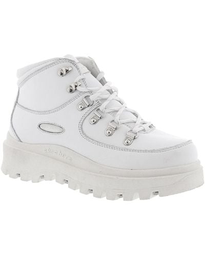 Skechers Shindigs-renegade Heart Leather Ankle Hiking Boots - White