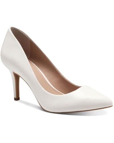 INC Suede Pointed Toe Pumps - White