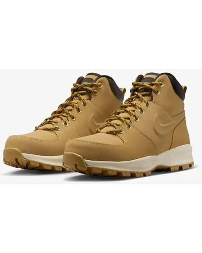 Nike Manoa Leather 454350-700 Haystack Velvet Brown Leather Boots Gas26 - Natural