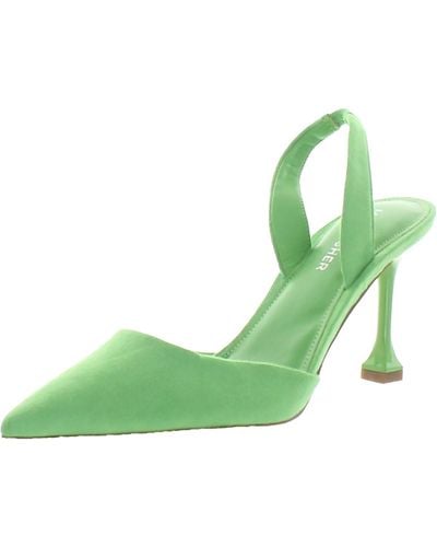 Marc Fisher Hadya 2 Faux Leather Pointed Toe Slingback Heels - Green