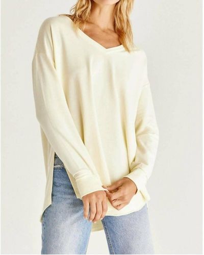 Z Supply V-neck Weekender Sweater - White