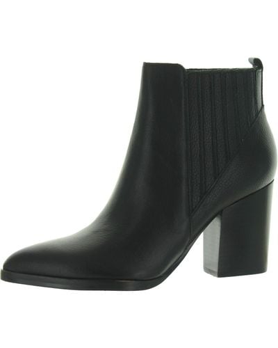 Marc Fisher Leather Pointed Toe Chelsea Boots - Black