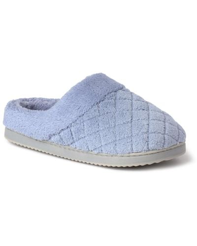 Dearfoams Libby Quilted Terry Clog Slipper - Blue