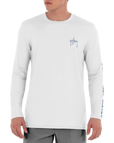 Guy Harvey Logo Lon T-shirt - White