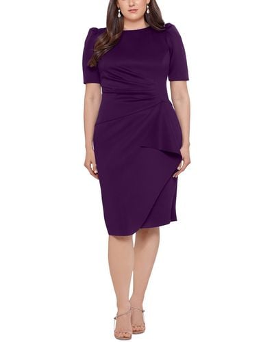 Xscape Sateen Mini Bodycon Dress - Purple