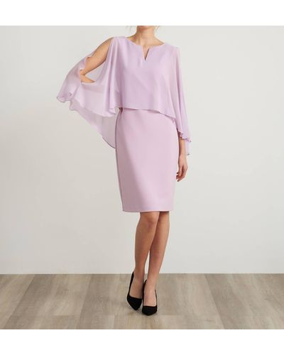 Joseph Ribkoff Chiffon Overlay Dress - Pink