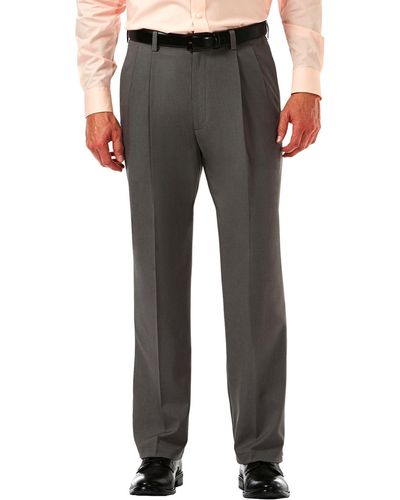 Haggar Cool 18 Pro Classic Fit Non Iron Dress Pants - Gray
