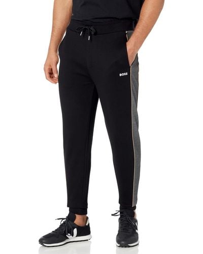 BOSS Embroidered Cotton Blend sweatpants - Black