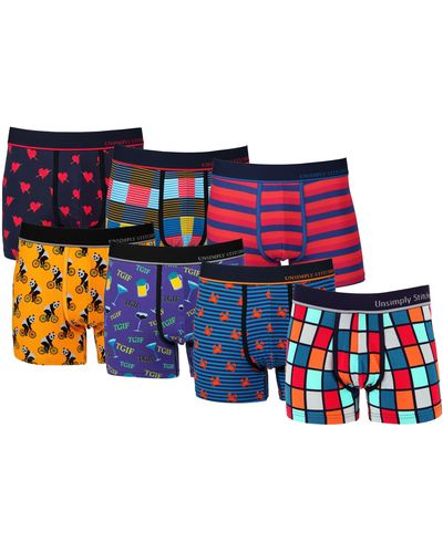 Unsimply Stitched Boxer Trunk 7 Pack - Red