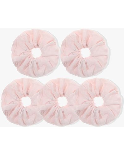 LILYSILK Spring And Summer Light Silk Scrunchie 5pcs - Pink