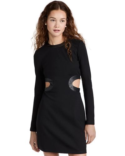 STAUD Mini Long Sleeve Dolce Dress - Black