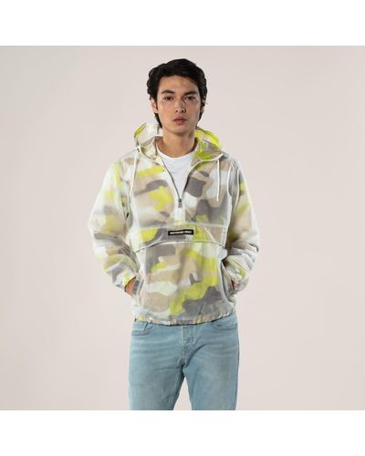 Members Only Translucent Camo Print Popover Jacket - Green