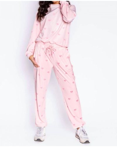 Pj Salvage Barbie Fashions Luxe Velour Lounge Set - Pink