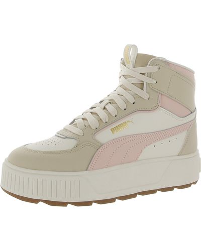 PUMA Karmen Rebelle High Top Sneaker Lace-up Front Closure Casual And Fashion Sneakers - Natural