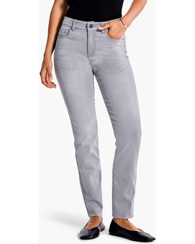 NIC+ZOE Mid Rise Straight Ankle Jeans 28" Inseam - Gray