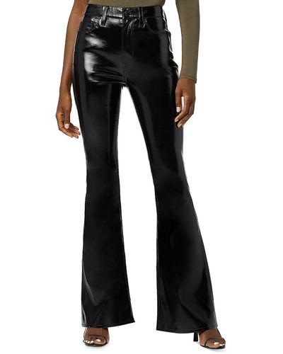 Hudson Jeans Faux Leather Flared Pants - Black