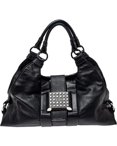 Tod's Leather Studded Lock Flap Shoulder Bag - Black