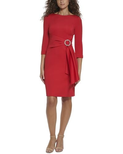 Eliza J Plus Embellished Polyester Cocktail And Party Dress - Red