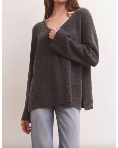 Z Supply Modern V-neck Sweater - Black