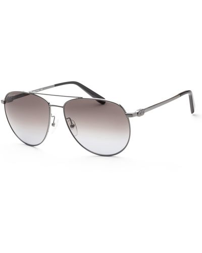 Ferragamo Ferragamo 60 Mm Shiny Ruthenium Sunglasses - Metallic