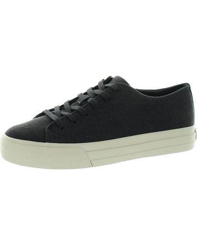 Vince Heaton Leather Low Rise Casual And Fashion Sneakers - Black