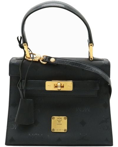 MCM Visetos Leather Shoulder Bag (pre-owned) - Black